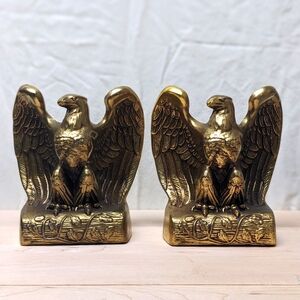 SOLD Vintage Brass Eagle Bookends